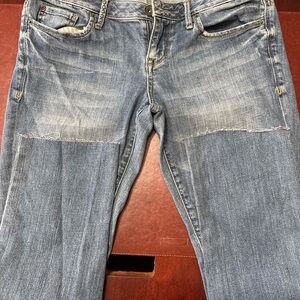 Converse Faded Light-Blue Straight Leg Jeans with Knee Patch Detail